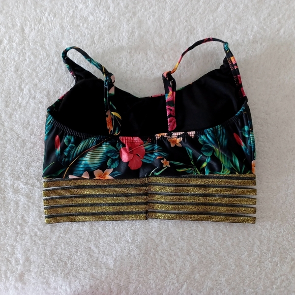 Venus Floral Bikini Set with Gold Stripes, Size 4 - Picture 8 of 16